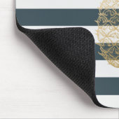 Girly Modern Chic Gold Pineapple Stripes Muismat (Hoek)