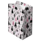 Girly Modern Christmas Medium Cadeauzakje (Achterkant Gekanteld)