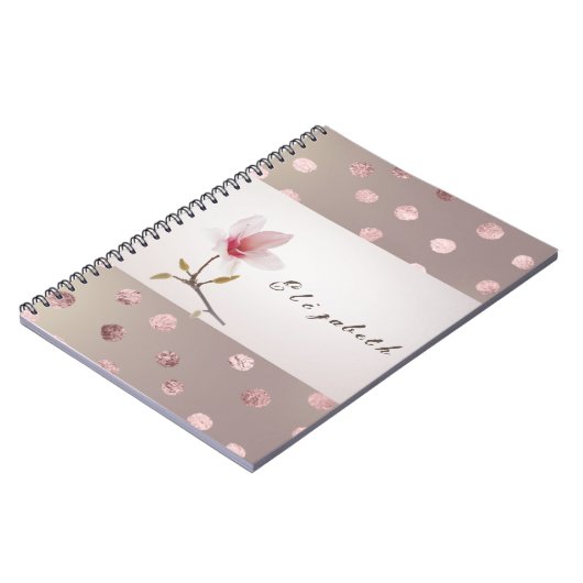 Girly Modern Dotted Floral Notitieboek (Linkerzijde)