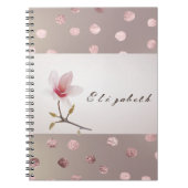 Girly Modern Dotted Floral Notitieboek (Voorkant)