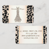 Girly Modern Elegant, Leopard Print, Glitter Dress Visitekaartje (Voorkant / Achterkant)