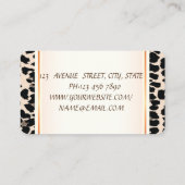 Girly Modern Elegant, Leopard Print, Glitter Dress Visitekaartje (Achterkant)