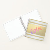 Girly Modern Gold Stripes, Love Notitieboek (Binnen)