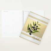 Girly Modern Gold Stripes, Olive Branch Planner (Display)