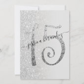 Girly Modern Grijs Zilver Glitter Ombre Quinceañer Kaart (Achterkant)