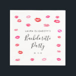 Girly Modern Kiss Lipstick Bachelorette Feestje  Servet<br><div class="desc">Girly Modern Kiss Lipstick Bachelorette Party Servetten met roze rode en paarse lipstick kussen 💋 Perfect voor je vrijgezellenfeest of vrijgezellenweekend tafel !</div>
