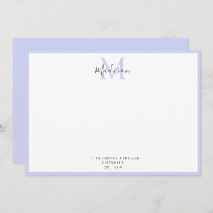 Girly Modern Lavender Handbrief Monogram Note C Notitiekaartje