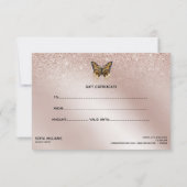 Girly Modern Monarch Butterfly-certificaat (Achterkant)