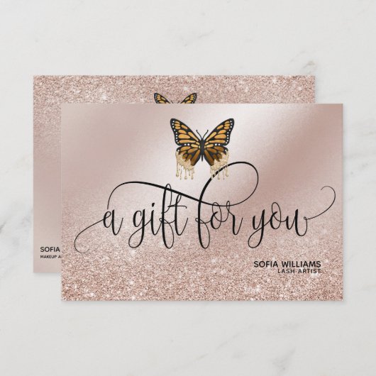 Girly Modern Monarch Butterfly-certificaat (Voorkant / Achterkant)