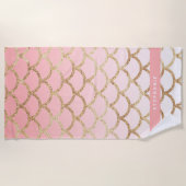 GIRLY MODERN OMBRE MERMAID BEACH TOWEL STRANDLAKEN (Voorkant)