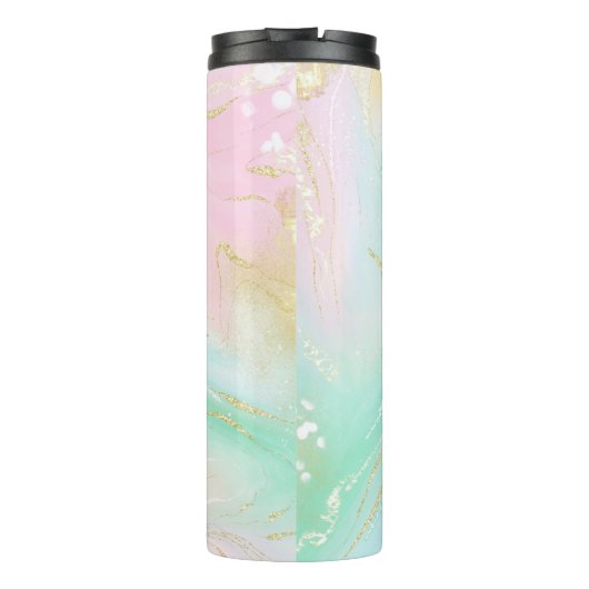 Girly Modern Pastel Unicorn Thermosbeker (Achterkant)