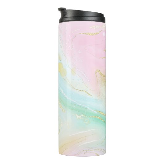 Girly Modern Pastel Unicorn Thermosbeker (Geroteerd rechts)