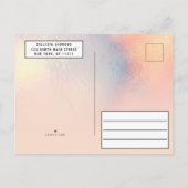 Girly Modern Peach iriserende Folie Ombre Sweet 16 Uitnodiging Briefkaart (Achterkant)