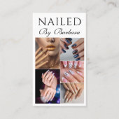 Girly Modern Photo Nail Artist Technician QR-code Visitekaartje (Voorkant)