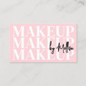 Girly Modern Pink Makeup Artist Visitekaartje (Voorkant)