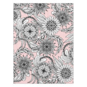 Girly Modern Pink White Floral Tekeningen Tafelkleed (Voorkant)
