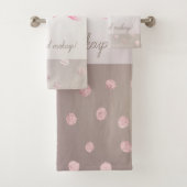 Girly Modern Polka Dots, Faux Lashes Bad Handdoek (Insitu)