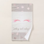 Girly Modern Polka Dots, Faux Lashes Bad Handdoek (Handdoek)