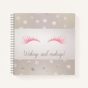 Girly Modern Polka Dots, Faux Lashes Notitieboek