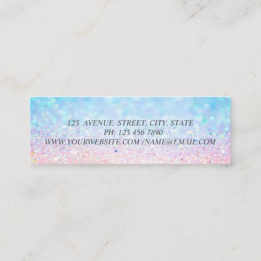 Girly Modern Professional, Bokeh Lotus Yoga Mini Visitekaartje (Achterkant)