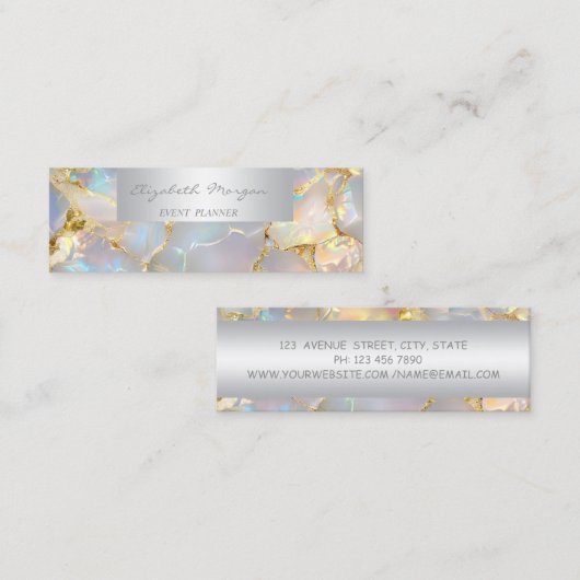 Girly Modern Professional Charming Opal Stone Mini Visitekaartje (Voorkant / Achterkant)
