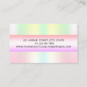 Girly Modern Professional Pastel Holographic Visitekaartje (Achterkant)