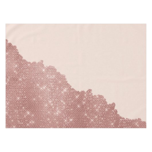 Girly Modern Roos Gold Glitter Blush Pink Split Tafelkleed (Voorkant (Horizontaal))