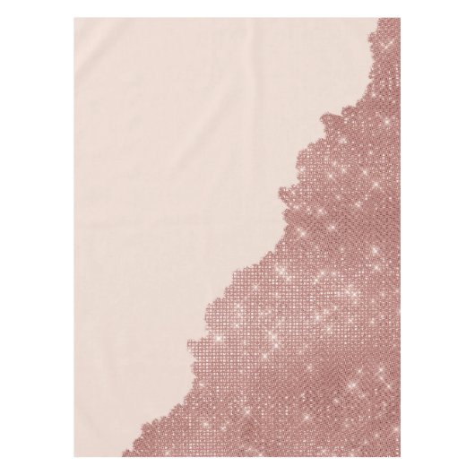 Girly Modern Roos Gold Glitter Blush Pink Split Tafelkleed (Voorkant)