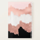 Girly Modern Roos Gold Pink Glitter Borstel Planner (Achterkant)
