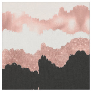 Girly Modern Roos Gold Pink Glitter Borstel Stof