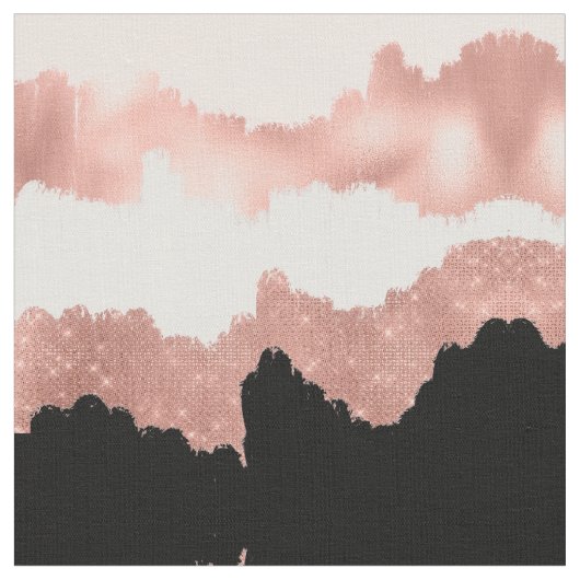 Girly Modern Roos Gold Pink Glitter Borstel Stof (Close Up)