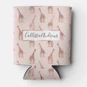 Girly Modern Roos Goud Blush Roze Giraffes Blikjeskoeler (Voorkant)