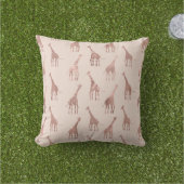 Girly Modern Roos Goud Blush Roze Giraffes Buitenkussen (Gras)