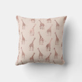 Girly Modern Roos Goud Blush Roze Giraffes Buitenkussen (Achterkant)