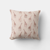 Girly Modern Roos Goud Blush Roze Giraffes Buitenkussen (Voorkant)