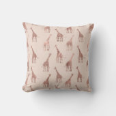 Girly Modern Roos Goud Blush Roze Giraffes Kussen (Voorkant)