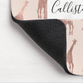 Girly Modern Roos Goud Blush Roze Giraffes Muismat (Hoek)