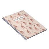 Girly Modern Roos Goud Blush Roze Giraffes Notitieboek (Rechterzijde)