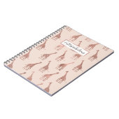 Girly Modern Roos Goud Blush Roze Giraffes Notitieboek (Linkerzijde)
