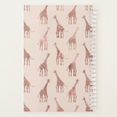 Girly Modern Roos Goud Blush Roze Giraffes Planner (Achterkant)