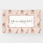 Girly Modern Roos Goud Blush Roze Giraffes Spandoek (Horizontaal)
