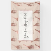 Girly Modern Roos Goud Blush Roze Giraffes Spandoek (Verticaal)