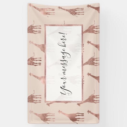 Girly Modern Roos Goud Blush Roze Giraffes Spandoek (Verticaal)