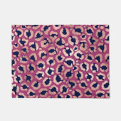 Girly Modern Roos Goud Navy Paarse Luipaard Print Deurmat (Voorkant)