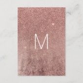 Girly Modern Roos Gouden Glitter Bruiloft Informat Informatiekaartje (Achterkant)