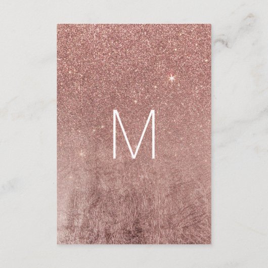 Girly Modern Roos Gouden Glitter Bruiloft Informat Informatiekaartje (Achterkant)