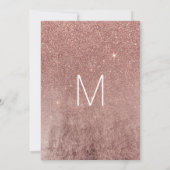 Girly Modern Roos Gouden Glitter Folie Afstuderen Kaart (Achterkant)