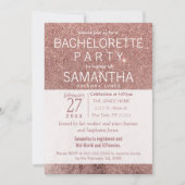 Girly Modern Roos Gouden Glitter Folie Bachelorett Kaart (Voorkant)