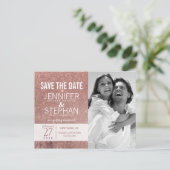 Girly Modern Roos Gouden Glitter Folie Save the Da Aankondigingskaart (Staand voorkant)