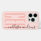 Girly Modern Roze Monogram Initialen Naam Case-Mate iPhone Case (Achterkant (horizontaal))